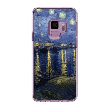 Van Gogh Žvaigždėtą Naktį Saulėgrąžų Samsung Galaxy Note 8 9 10 A7 A8 S8 S9 S10 S20 Plus Soft Crystal Slim Apsaugos Aiškiai