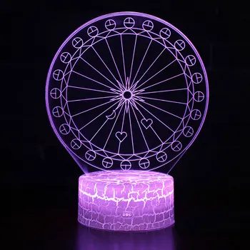 Velnio ratas temą 3D LED Lempos naktį šviesos 7 Spalvų Keitimas Palieskite Nuotaika Lempos Kalėdinių Dropshippping
