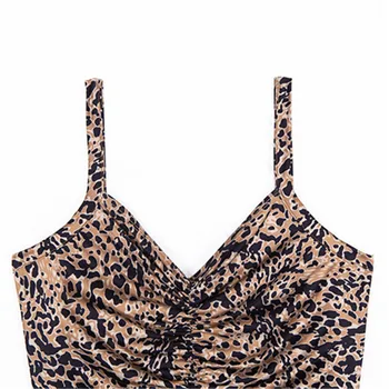 2019 Naujas Vasaros Seksualus Leopardas Spausdinti Plisuotos Bustier Suknelė Moterims Backless Šalies Naktinis Klubas Bodycon Ponios Linijos, Vestidos Komplektai