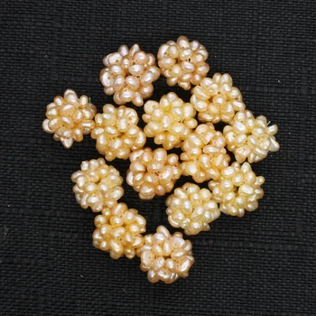 10vnt / maišas Natūralių Gėlavandenių Perlų Spalvos Gėlių Kamuolys 9-17mm Rankomis Austi Papuošalai Priėmimo 