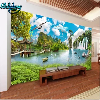 Beibehang Didelis Custom Tapetai, Freskos, Kinijos Vėjo Kraštovaizdžio Super HD Patenka Kraštovaizdžio 3D TV Foną Sienos