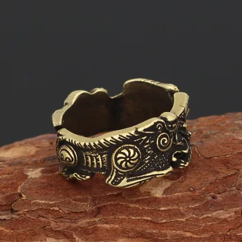Vyrai skandinavų Vikingų amuletas odin rune odin vilkas žiedas su dovanų maišelis