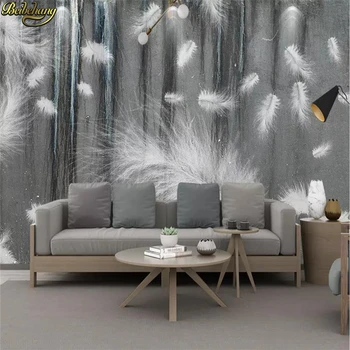 Beibehang Užsakymą tapetai, freskos Šiaurės minimalistinis abstrakčiai plunksnų tekstūros plunksnų atmosfera fono sienos 3d tapetai