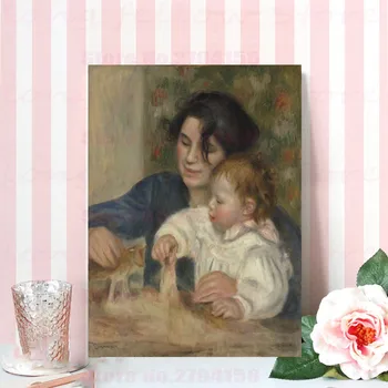 Senovinių Namų Dekoracijas Auguste Renoir Replika Gabrielle ir Jean Paveikslas, Tapyba Spausdinti Drobė Spausdina Prieškambario Fojė Sienų Dekoras