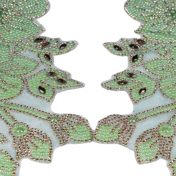 5pair Žalia Karoliukai Hot Fix Cirkonio Geležies Kristalų Perdavimo Gėlių Dizaino Motyvas Aplikacijos Lopai Drabužių Apdailos T2420