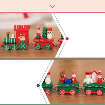Kalėdinė Dekoracija Mini Kalėdų Medinis Traukinio Dekoro Santa Claus Dovanos Medinių Kalėdų Žaislas Traukinio