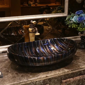Stačiakampio Naujas Mados porceliano keramikos skaitiklis viršuje vonios kriauklės praustuvas lavabo kriaukle Vonios kriaukle sanitarijos meno baseino