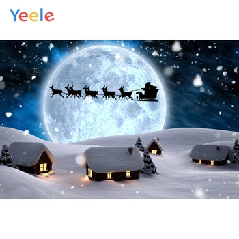 Yeele Kalėdų Photocall Santa Claus Vežimo Namas Sniego Mėnulis Fotografija Tapetai Fotografijos Backdrops fotostudija
