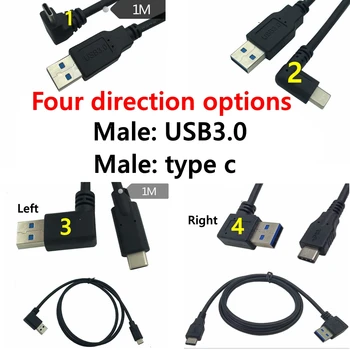 USB 3.0 Type-A Male su USB3.1 Tipas-C Male USB Duomenų Sync & Charge Cable type c Laido Jungties adapteris 1m