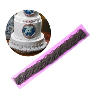 Bambuko Krepšelį Audimo Tekstūros Kanapių Gėlės Modelis Juostelės Silikono Minkštas Pelėsių Cukraus Pelėsių Šokolado Pelėsių Dovana Nėrinių Įrankis