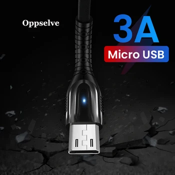 Oppselve Micro USB Kabelis 3A Nailono spartusis įkrovimas USB Duomenų Kabelis, skirtas 