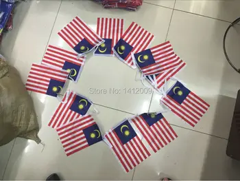 Malaizija string vėliavos Nemokamas pristatymas 14 * 21 cm 12 paviršiaus