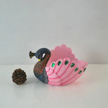 Miniatiūrinis Modelis Figūrėlės Namų Dekoro Priedai Spalvinga Tapybos Peocock Gėlių Vazonai, Augalų Savininko Įvairenybės Saugojimo Amatai
