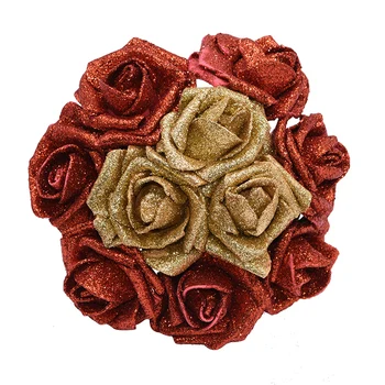 10 vnt./daug Blizgučiai Putos, Rožių Dirbtinių Gėlių Puokštė Namų Vestuves Apdailos Netikrą Rose Flower 