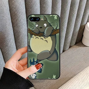 Anime Mielas Mano Kaimynas Totoro Telefoną Atveju HUAWEI honor nova 5 7 8 9 10 20 30 A C T I X Pro Lite juodas bamperis tpu coque
