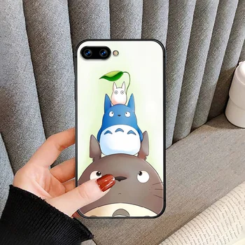 Anime Mielas Mano Kaimynas Totoro Telefoną Atveju HUAWEI honor nova 5 7 8 9 10 20 30 A C T I X Pro Lite juodas bamperis tpu coque