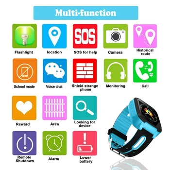 Vaikams, Žaislų, Dovanų Multi-funkcija Micro SIM Kortelę Skambučio Tracker Anti-lost Padėtis Signalizacija Smart Žiūrėti Vaikas Kamera, Žibintuvėlis