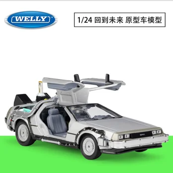 Welly1: 24 DMC No. 1 žaidėjas grįžta į ateities laiko mašina modeliavimas lydinio automobilio modelio, vaikų žaislai, Kalėdų, Naujųjų Metų dovana