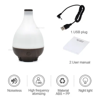 USB oro drėkintuvas ultragarsinis aromaterapinis eterinio aliejaus aromato difuzorius rūkas valytuvas su nakties šviesos
