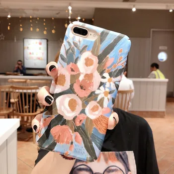 Mados Akvarelė Gėlės Mobiliojo Telefono Apvalkalas Sudužti Atsparus Telefonas Izoliavimo Moterų Matinio Stiklo Dangtis