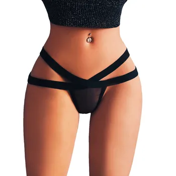 Moterų Sexy Kelnaitės (G-string Akių Trumpikės Juodos spalvos Dirželius Smulkmenų moteriškas apatinis Trikotažas, Apatiniai Femme Artimieji