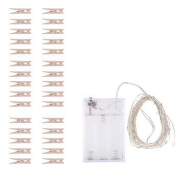 3m Foto Įrašą String Pasakų Žibintai LED Lauko baterijomis Girliandą su Clothespins Namų Kalėdinė Dekoracija