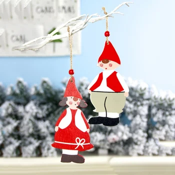 Naujovė Naujųjų Metų Dovanos Medinių Berniukas Mergaitė Mielas Šalies Kalėdų Medis Pakabukas Kalėdų Medžio Apdaila Ornamentu