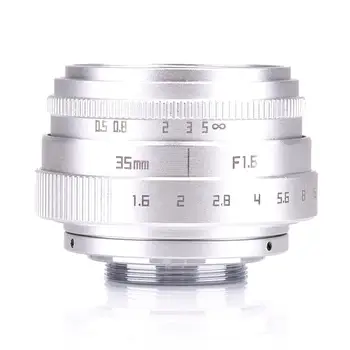 Naujas atvykti RISESPRAY Fotoaparato Objektyvą fujian 35mm f1.6 C mount CCTV kameros Objektyvo II N1 Fuji Fujifilm NEX Micro 4/3 EOSM sidabrinė