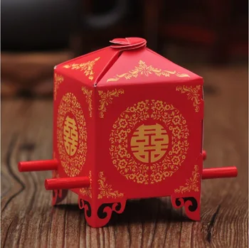 DHL Nemokamas pristatymas 500pcs raudona Nuotaka sedanas kėdė kinijos Vestuvių Naudai Dėžės dovanų dėžutė saldainių dėžutė pakavimo dėžutė