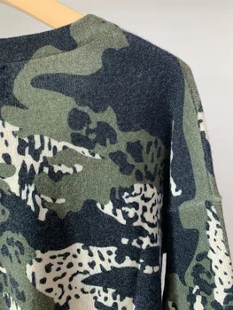 Rudens/žiemos Moterų Megztinis Naujas Leopard 