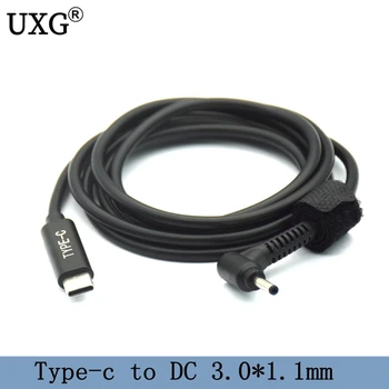 C tipo USB-C Įėjimo į DC 3.0*1.1 mm Galia PD Mokestis Kampu Kabelis Nešiojamas 18-20V