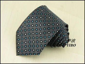 9cm Kaklo kaklaraištis Mėlynos ir baltos dot pilkos spalvos tinklelis naujas vyrų verslo oficialių drabužių, juodas kaklaraištis, maža kaina