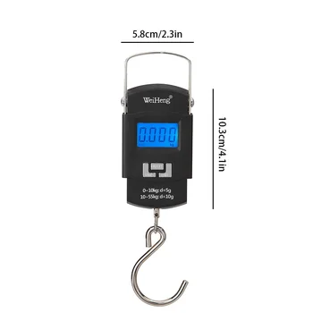 55KG 10g USB Įkrovimą, Elektroninis Skaitmeninis Masto Kabinti Kablys Žvejybos Kelionės Dvigubo Tikslumo Bagažo Svoris Masto Svarstyklių