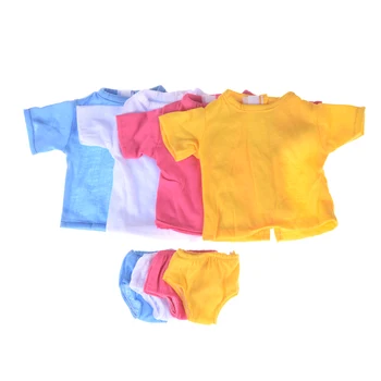 Lėlės, T-marškinėliai, apatinės kelnės kostiumas striukė tinka 43 cm 18-colių mergina marškinių lėlei drabužius, 4 spalvos