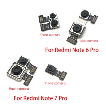 Naujas Originalus Priekyje ir gale Galinio vaizdo Kamera, Skirta Xiaomi Redmi Pastaba 6 7 Pro Pagrindinius Susiduria Kamera Modulis Flex Kabelis atsarginės Dalys