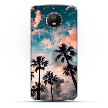 Ciciber Sunset beach sutemų Atveju, Motorola Moto G6 G7 E6 G5 G5S E5 G4 E4 Z2 Z3 VIENAS X4 C ES ir Žaisti Galios Silikono Funda Coque