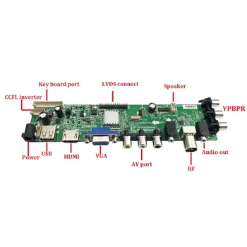 Rinkinys B154EW08 V0 HW0A ( V0 HW8A) Skaitmeninis Valdiklis VGA 1 CCFL TV USB nuotolinis LCD DVB-C DVB-T valdyba Pultas HDMI 1280X800 30pin