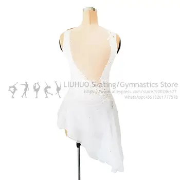 Ledo Dailiojo Čiuožimo Suknelė Mergaitėms Baltos Konkurencijos triko moterų Profesinės veiklos dėvėti Čiuožimo suknelė moterims, vaikams, didmeninė