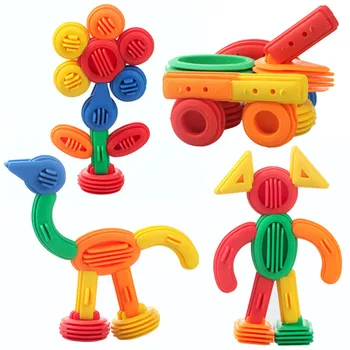 Vaikai Juokinga Plastikiniai Pastato Blokus Švietimo Žaislai Vaikams, 3D Statybos Žaislas Kūdikiui 