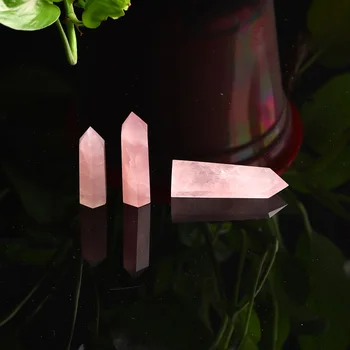 1PC Gamtos Crystal Rose Kvarco Šešiakampis Stick Kristalų Taško Mineralinių Ornamentu Akmens Apdailos Magija Remonto Modernių Namų Decoratio