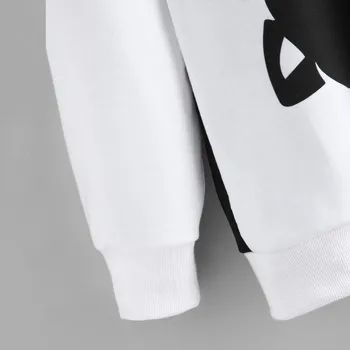 Pora juodos ir baltos yin ir yang katė sweatshir ilgomis rankovėmis megztinis spausdinti palaidinukė minkšta patogi sportinė apranga topai
