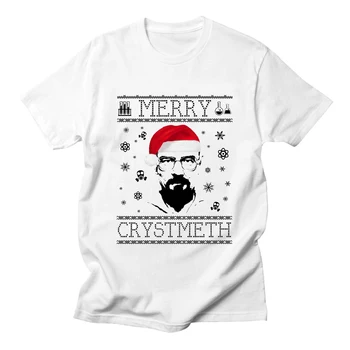Kalėdų Breaking Bad T Shirts Heizenbergo Walter White Mens Medvilnės Tees Aukštos Kokybės Juokinga O-Kaklo Marškinėliai Atsitiktinis