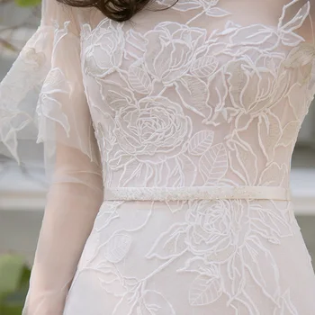 Paplūdimys vestuvių suknelė ilgomis rankovėmis 2020 plus size mariage princesė paprasta linija, seksualus, baltos spalvos prabanga novias paplūdimio suknelė nekilnojamojo kaina