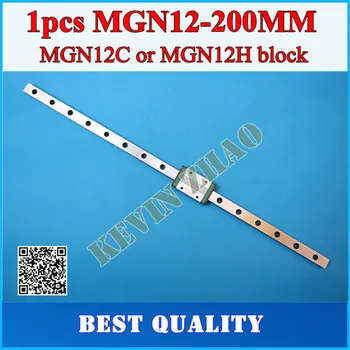 12mm Linijinis Vadovas MGN12 L= 200mm linijinis geležinkelių būdas + MGN12C ar MGN12H Ilgai linijinis vežimas, CNC X Y Z Ašis