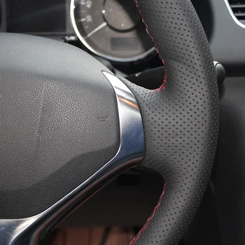 Rankų siuvimo, Pynimo ant Vairo Dangtelis Peugeot 3008 2013-m. metų funda volante odinis vairas atveju