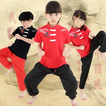 Kung Fu Kostiumai Vaikams, Suaugusiems Praktikos Taiji Uniformas Kinijos Drabužių Rinkinius, Patogus Ristis Sporto Profesinės Vienodas