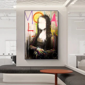 Mona Liza, Paveikslas, Drobė Paveikslų, Namų Dekoro Grafiti Meno Tapybos Plakatai ir Spausdina Sienos Menas Nuotraukas Kambarį Cuadros