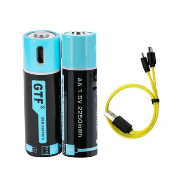 Didelis Kiekis 1500mAh 1,5 V USB AA Įkraunamos Baterijos 2550mwh AA Micro USB Li-polimero Baterijos Nuotolinio Valdymo Razor Radijo 2A