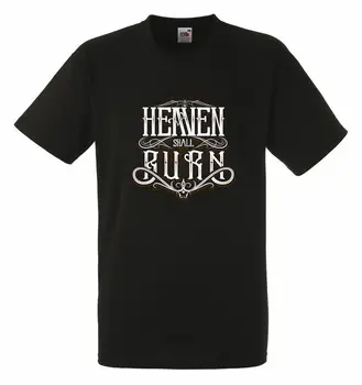 Dangaus Deginti Logotipą, Juoda Herren Marškinėliai Vyrams Roko Grupė Tee Marškinėliai