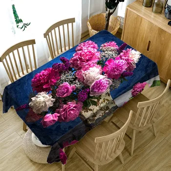 Odininkas Staltiesė Gėlių rectangula Vandeniui Poliesterio 3D Kabineto Padengti vestuvių apskritojo stalo apima Individualų dydį Užvalkalas